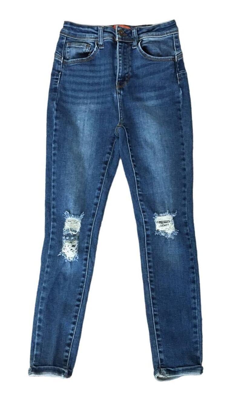 Wax Jeans Butt, I Love You High Rise Distressed Skinny Blue Jeans Size 3/26